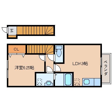 奈良駅 バス10分  大安寺下車：停歩7分 2階の物件間取画像