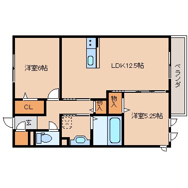 奈良駅 徒歩18分 3階の物件間取画像