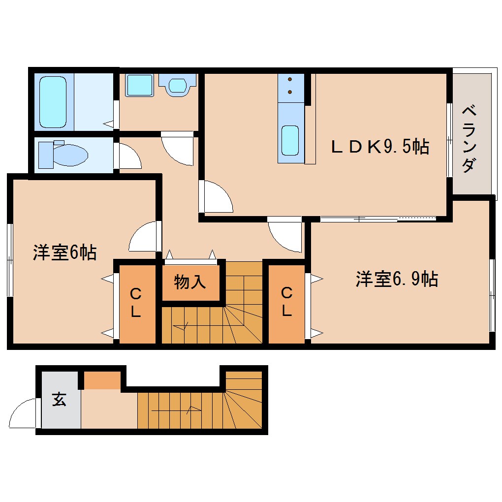 木津駅 徒歩22分 2階の物件間取画像