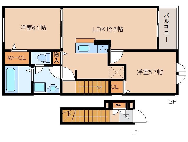 グリーンハイツ加茂Ⅱの物件間取画像