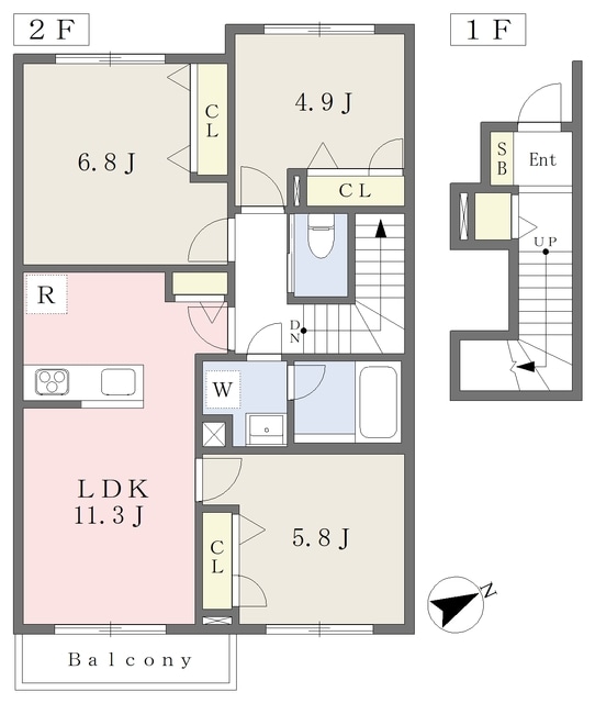 武蔵砂川駅 徒歩14分 2階の物件間取画像