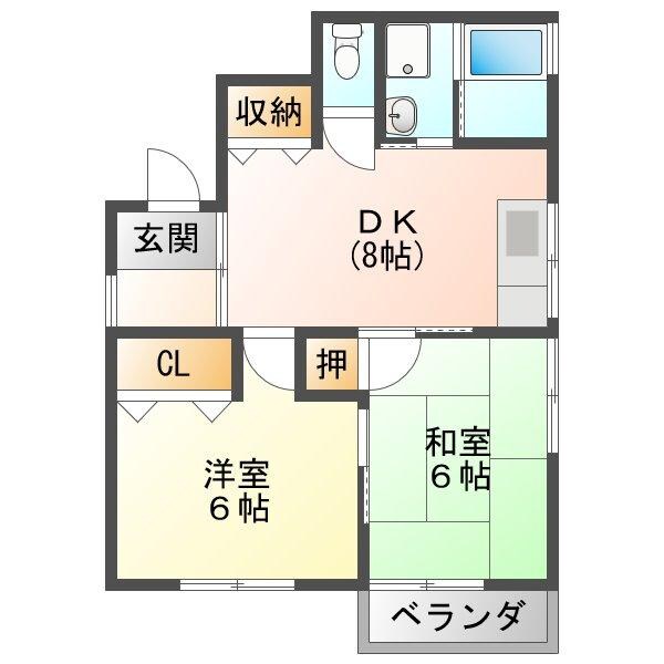 コーポカトウの物件間取画像