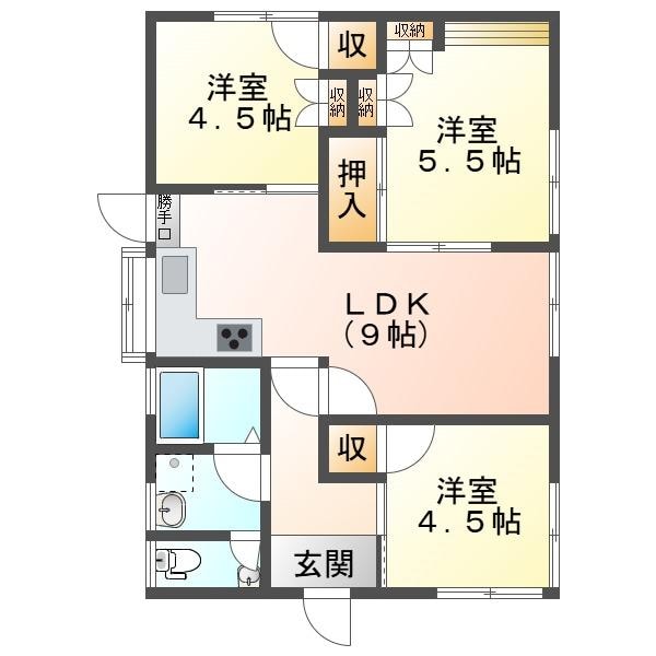 赤崎町一戸建の物件間取画像