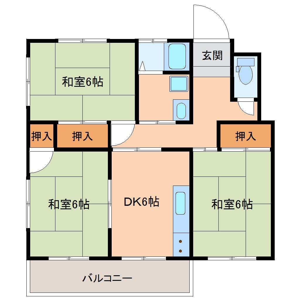 横山マンションの物件間取画像