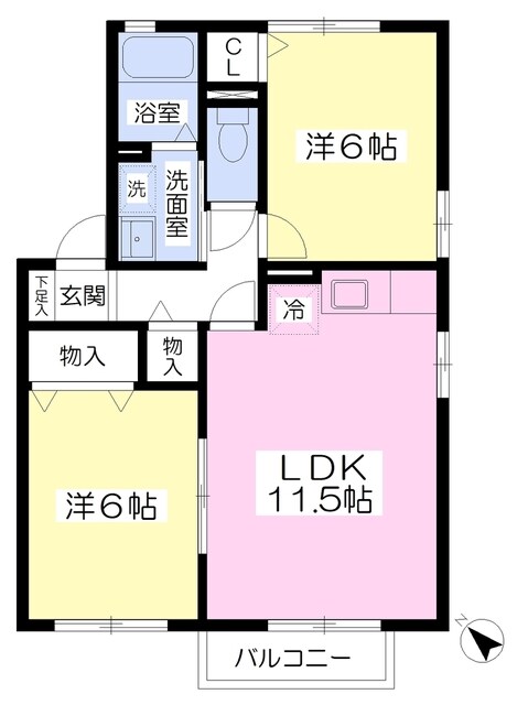 アドレス中原Ａの物件間取画像