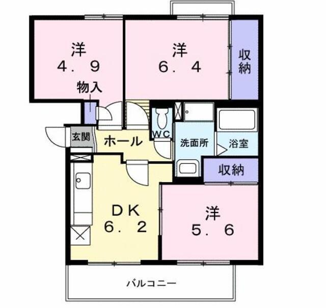 相武台前駅 徒歩13分 3階の物件間取画像