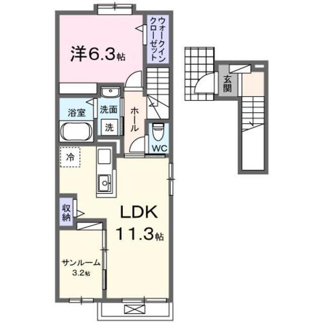 長後駅 徒歩12分 2階の物件間取画像