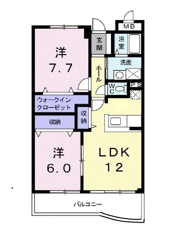 中川原北口 徒歩3分 4階の物件間取画像