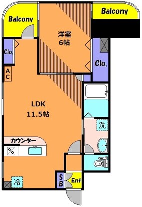 三軒茶屋駅 徒歩10分 6階の物件間取画像