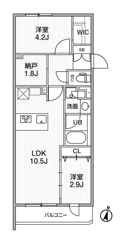 学芸大学駅 徒歩13分 2階の物件間取画像