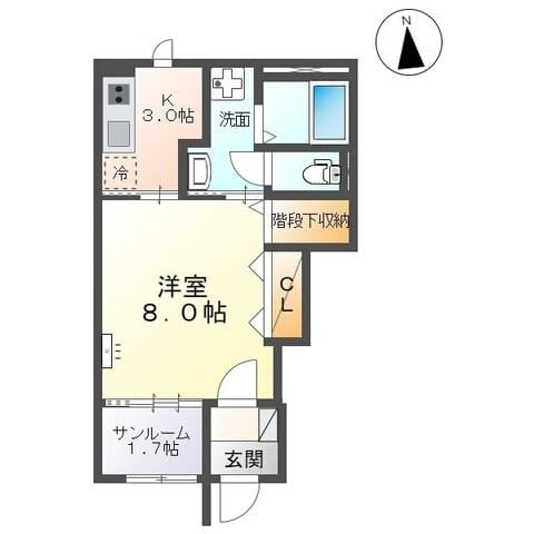 高岡駅 徒歩18分 1階の物件間取画像