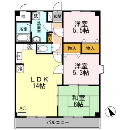 デミュールクワダ（Ｄ）の物件間取画像