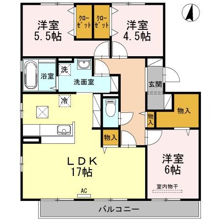 ファミーユ南手城（Ｄ）の物件間取画像