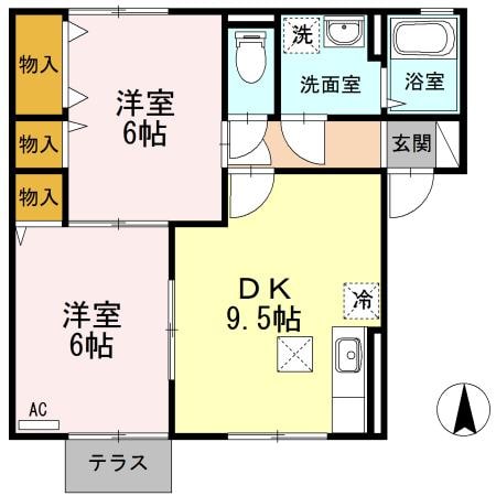 ルピナ深津（Ｄ）の物件間取画像