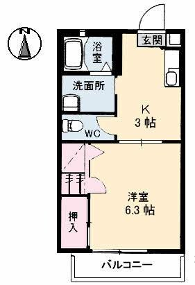 シャーメゾン新湯野（Ｓ）の物件間取画像