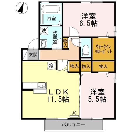 セジュールセラ（Ｄ）の物件間取画像