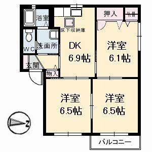 メゾンド　フルール（Ｓ）の物件間取画像