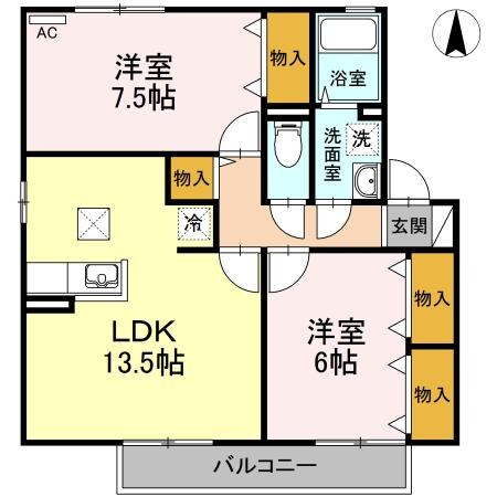 ウィルモア深津（Ｄ）の物件間取画像