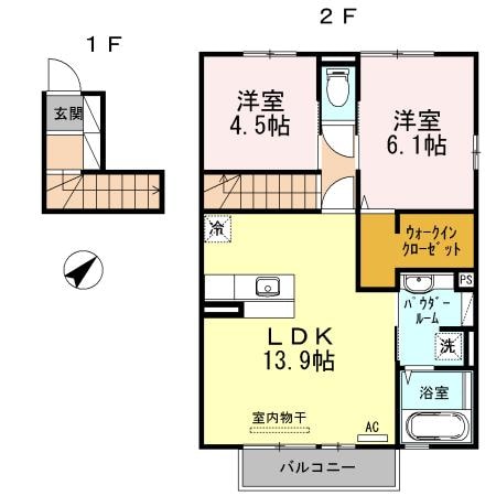 D-room千代田（D)の物件間取画像