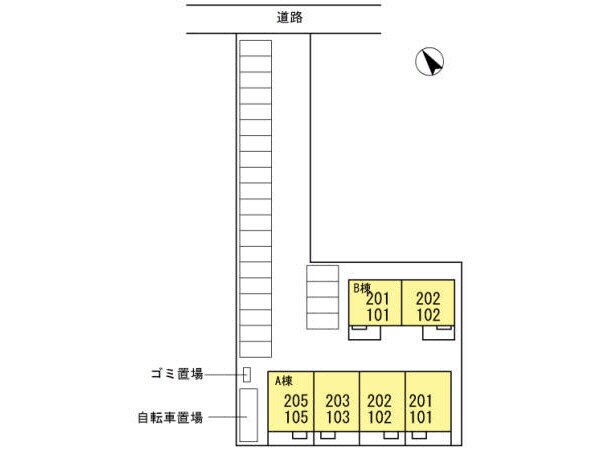 D－roomオーク　B棟（D)の物件外観写真