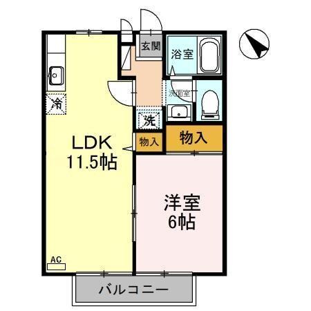 CASAあしだ　B棟（D）の物件間取画像