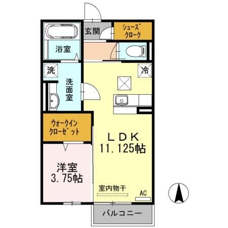 アジャート手城（Ｄ）の物件間取画像