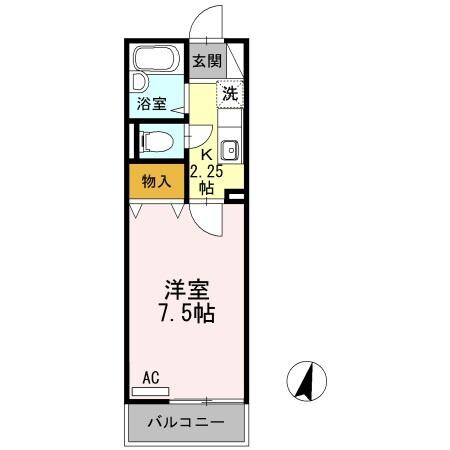 セジュールハゴロモ　Ａ棟（Ｄ）の物件間取画像