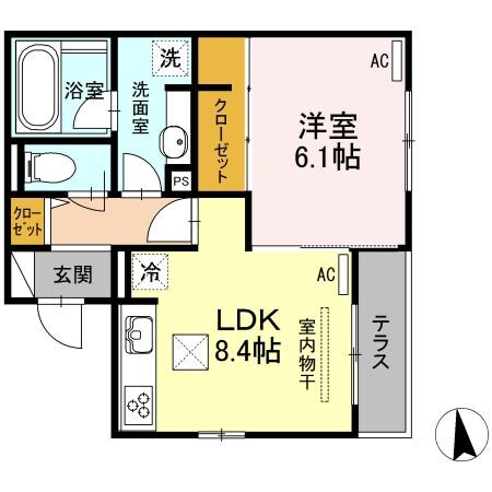 コンフォート三之丸（D)の物件間取画像