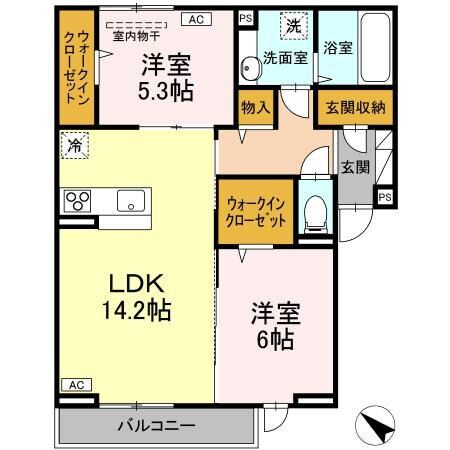 D-residence・K沖野上（D)の物件間取画像