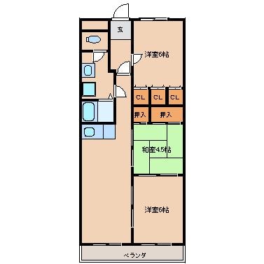 第14柴田マンション３Lの物件間取画像