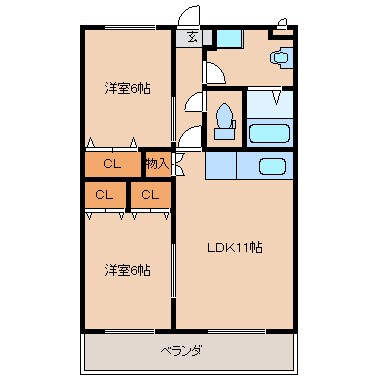 ハーブメゾン藤井A２Lの物件間取画像