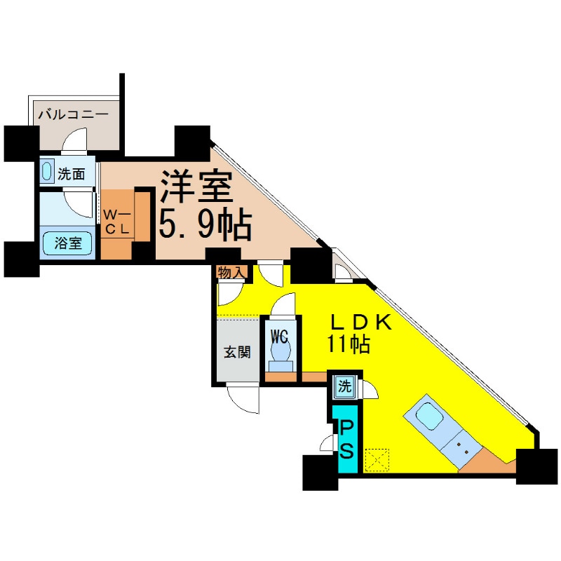 ＳＫ　ＢＵＩＬＤＩＮＧ－５０１の物件間取画像