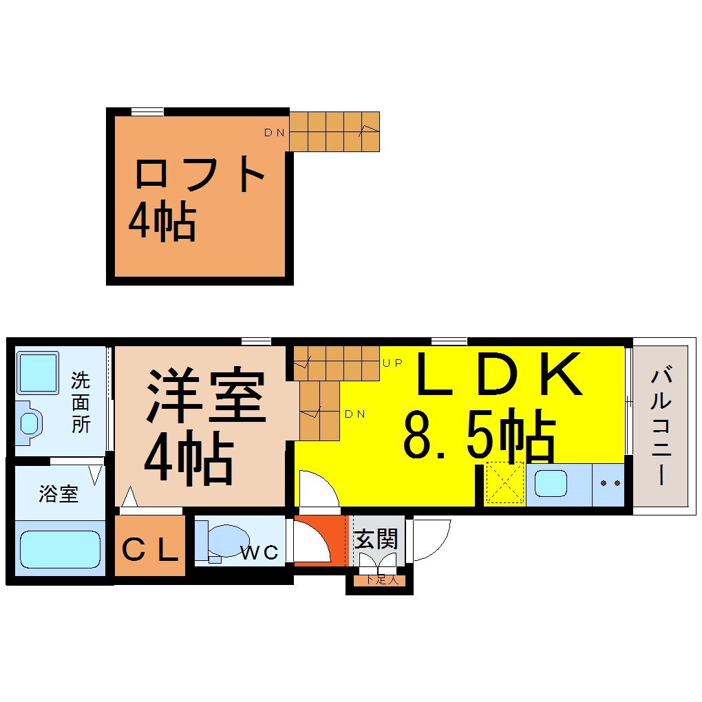 リアンジュ志賀本通の物件間取画像