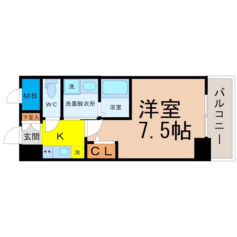 パルティール新栄の物件間取画像