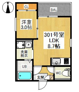 ＲＥＧＡＬＥＳＴ中村公園ｄｅｕｘ（レガリスト中村公園ドゥ）の物件間取画像