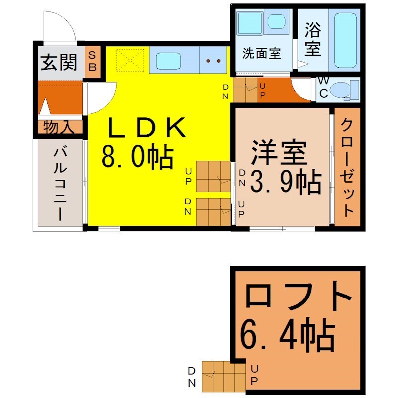 Clover山王Base（クローバー山王ベース）の物件間取画像