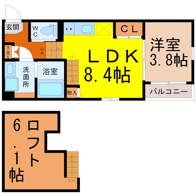 ハーモニーテラス靖国町IVの物件間取画像