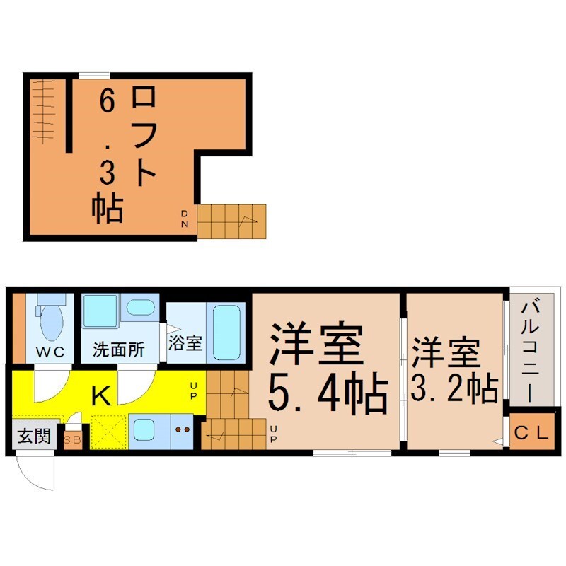 メモリアルの物件間取画像