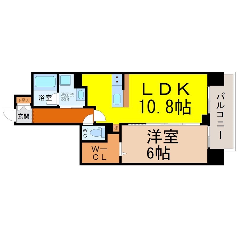 名鉄名古屋駅 徒歩9分 3階の物件間取画像