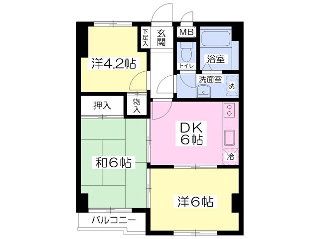 パームス南雪谷の物件間取画像