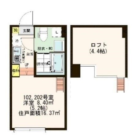 北千住駅 徒歩9分 2階の物件間取画像