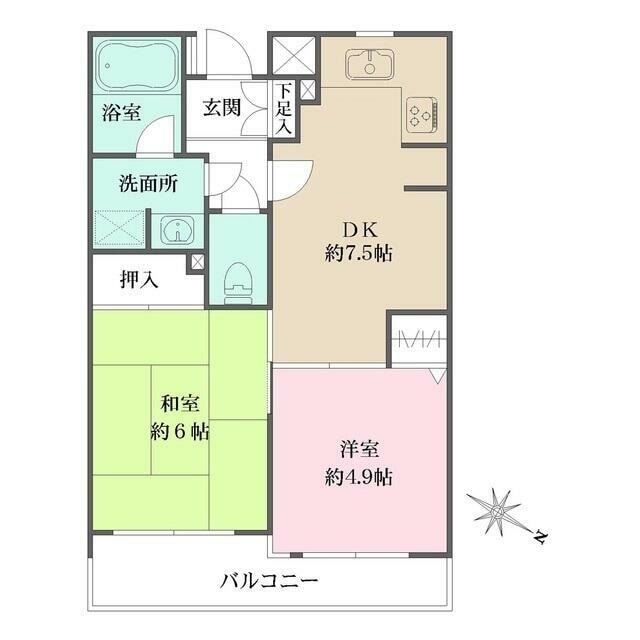 板橋本町駅 徒歩9分 5階の物件間取画像