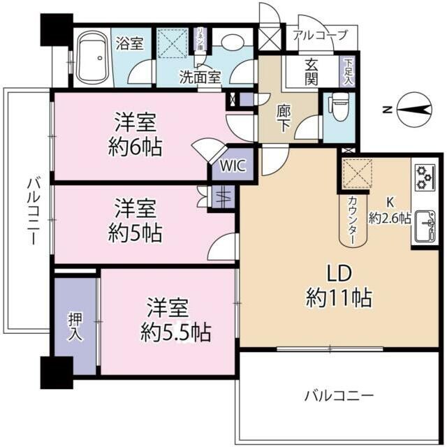 小岩駅 徒歩13分 5階の物件間取画像