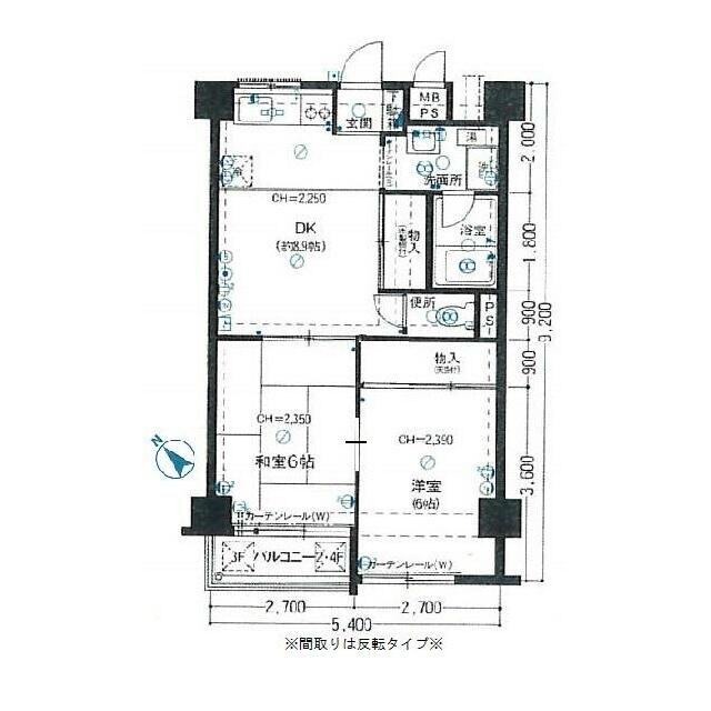 パラシオン池之端Ａ棟の物件間取画像