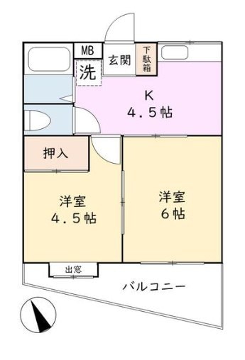 谷在家駅 徒歩10分 1階の物件間取画像