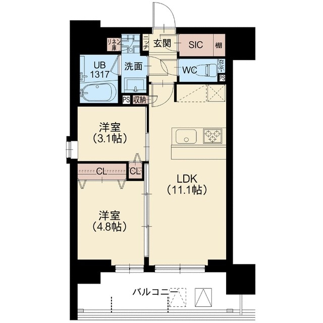 南千住駅 徒歩10分 3階の物件間取画像