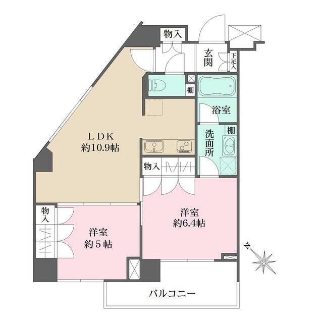 北赤羽駅 徒歩2分 5階の物件間取画像