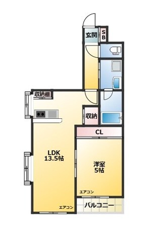 谷在家駅 徒歩5分 2階の物件間取画像