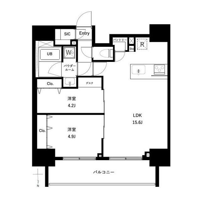 王子駅 徒歩3分 13階の物件間取画像