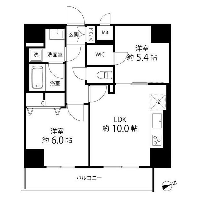 町屋駅 徒歩2分 5階の物件間取画像